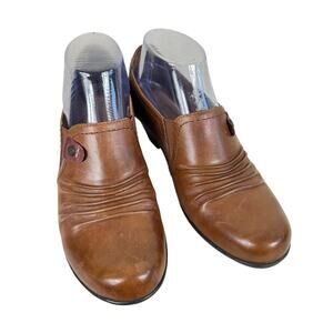 Rockport Cobb Hill Collection Adele Brown Leather Slip On Heeled Booties Size 7